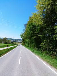 Road by trees against sky