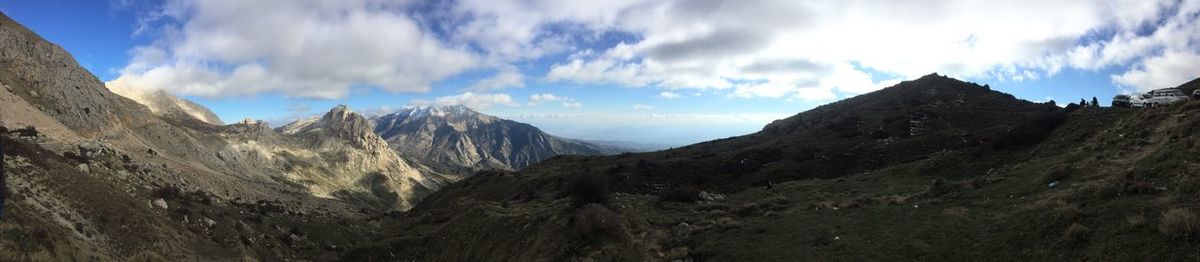 Scenic view of mountains against sky