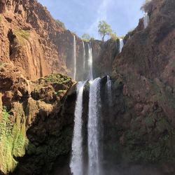 Scenic view of waterfall