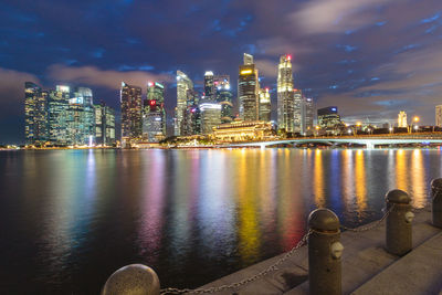 Illuminated city at night