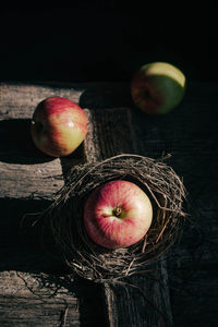 Close-up of apples on table