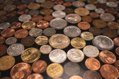 Full frame shot of coins