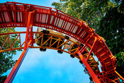 Part of roller coaster at summer day