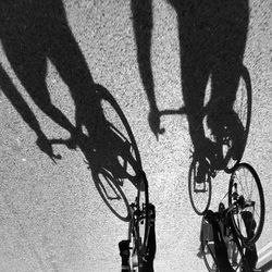 Man riding bicycle on road