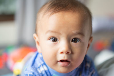 Close-up portrait of cute baby