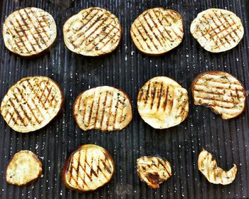 Garlic bread on barbecue grill