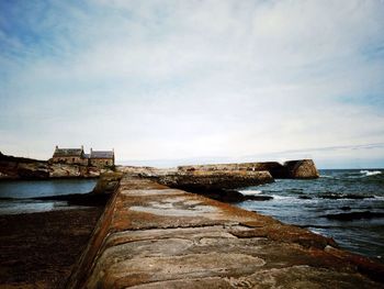 View of sea against cloudy sky