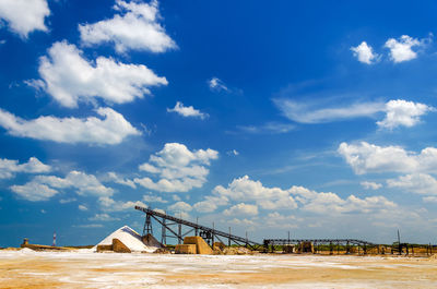 Salt industry against blue sky