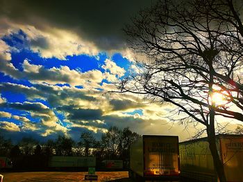 Scenic view of dramatic sky during sunset