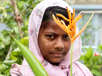 Close-up portrait of a girl