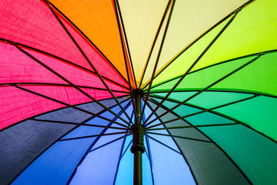 Low angle view of multi colored umbrella