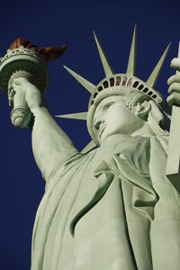 Low angle view of statue of liberty
