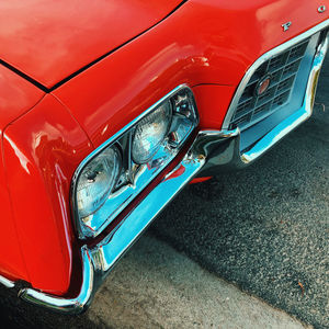 Full frame shot of red car on street