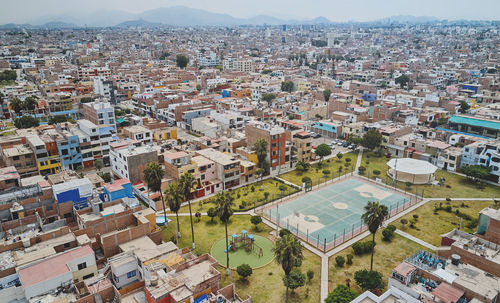 High angle view of cityscape