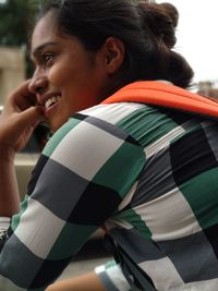 Portrait of teenage girl looking away