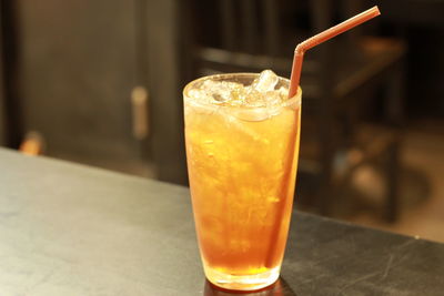 Close-up of drink on table