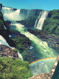 Scenic view of waterfall