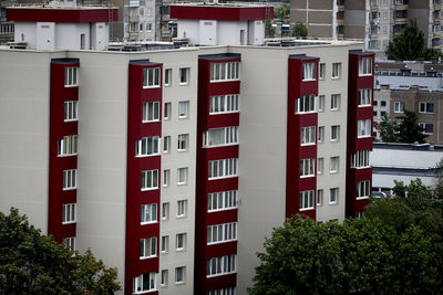 High angle view of residential buildings