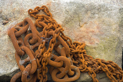 Close-up of rusty chain