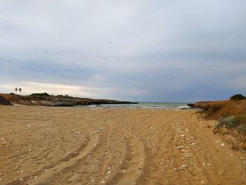 Scenic view of beach against sky