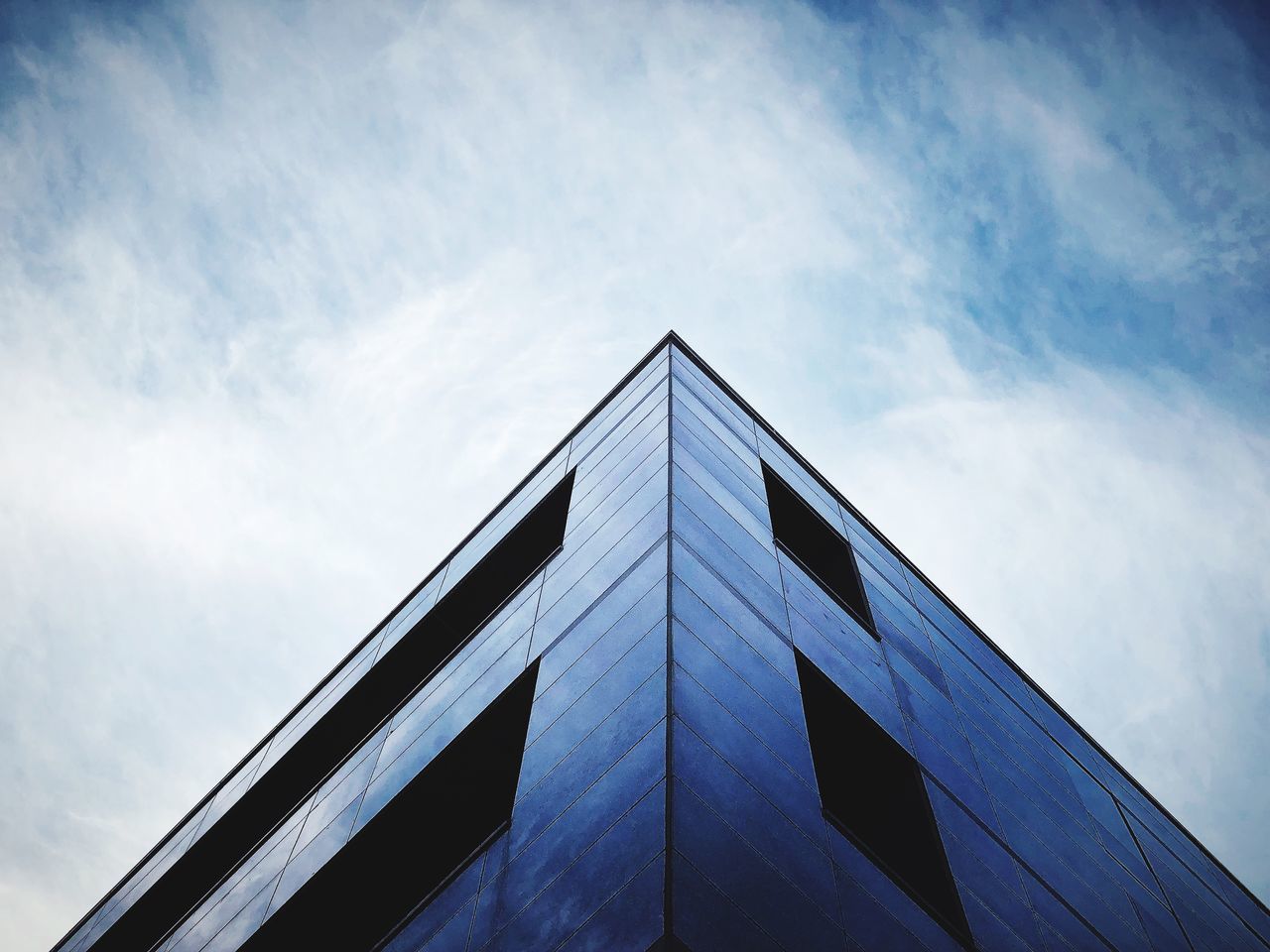 architecture, built structure, sky, low angle view, building exterior, cloud - sky, no people, modern, outdoors, day