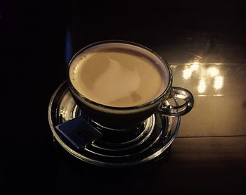 Close-up of coffee on table