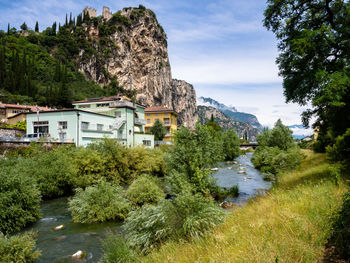 Arco town and fortress near lago di garda