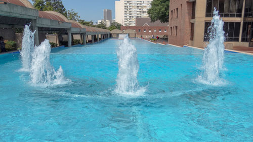 Water splashing in swimming pool