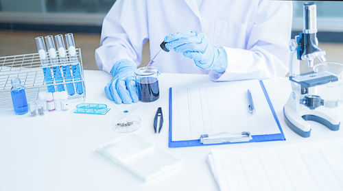 Man working on table