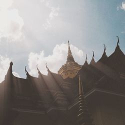 Low angle view of temple against sky