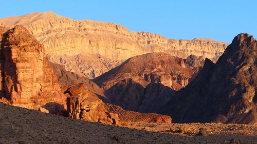 Scenic view of desert at sunrise 