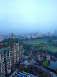 High angle shot of cityscape