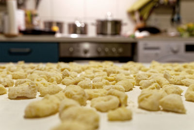 Close-up of bread on table at home
