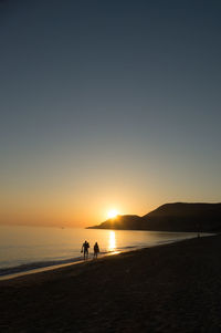 Scenic view of sunset over sea