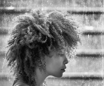 Close-up of young woman in bathroom