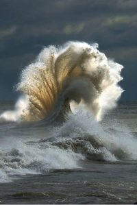 Sea waves splashing on shore