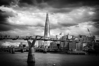 View of london against cloudy sky