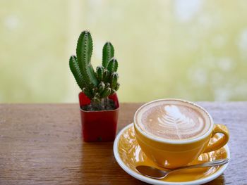 Close-up of coffee on table