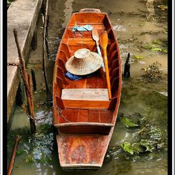 Old boat in water