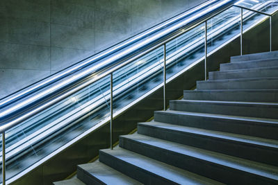 Low angle view of escalator