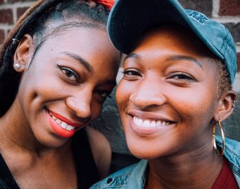 Portrait of smiling young couple