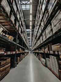 Inside view of large store hanger