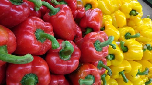 Close-up of bell peppers for sale at market