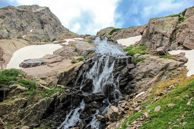 Scenic view of waterfall