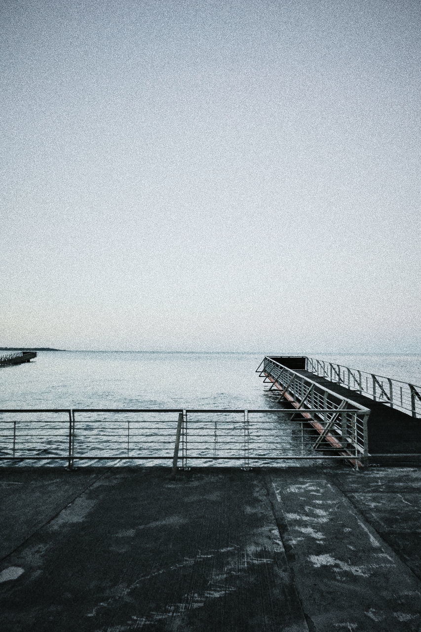 PIER BY SEA AGAINST CLEAR SKY