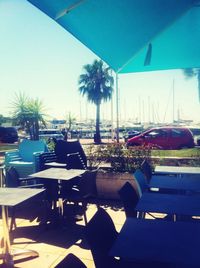 Empty chairs in restaurant