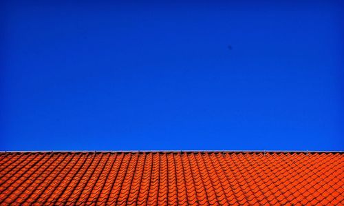 High section of roof tiles