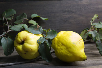 Close-up of fruits on table