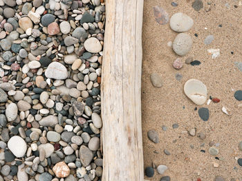 Close-up of pebbles on beach