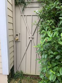 Closed door of building